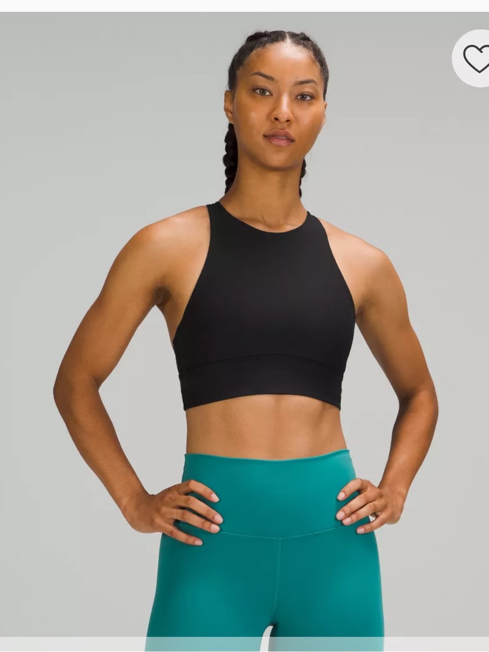 Lululemon Energy High-Neck Longline Ribbed Bra - Black - Size 6